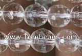 CNC712 15.5 inches 6mm faceted round white crystal beads