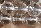 CNC713 15.5 inches 8mm faceted round white crystal beads