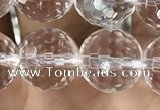 CNC715 15.5 inches 12mm faceted round white crystal beads