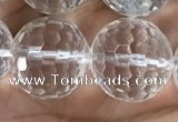 CNC717 15.5 inches 16mm faceted round white crystal beads