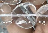 CNC740 15.5 inches 18*18mm faceted heart white crystal beads