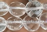 CNC744 15.5 inches 8mm faceted coin white crystal beads