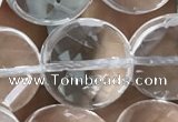 CNC749 15.5 inches 18mm faceted coin white crystal beads