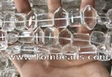 CNC809 12*16mm - 15*22mm faceted freeform white crystal beads