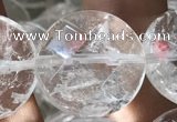 CNC817 15.5 inches 18mm faceted coin white crystal beads