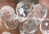 CNC822 Top drilled 6*9mm faceted teardrop white crystal beads