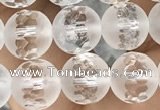 CNC851 15.5 inches 8mm faceted round white crystal beads