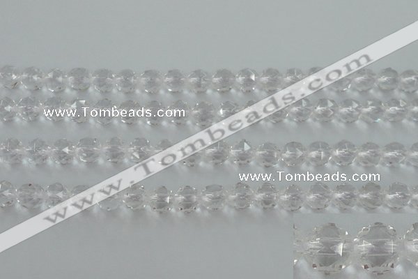 CNC88 15.5 inches 6mm faceted round natural white crystal beads