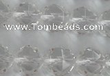 CNC89 15.5 inches 8mm faceted round natural white crystal beads