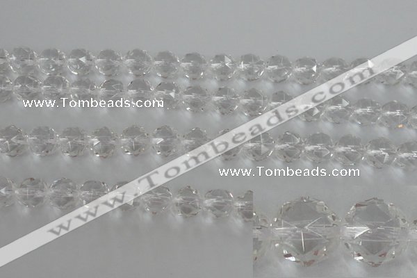 CNC89 15.5 inches 8mm faceted round natural white crystal beads