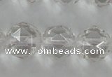 CNC90 15.5 inches 10mm faceted round natural white crystal beads