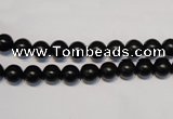 CNE01 15.5 inches 4mm round black stone needle beads wholesale