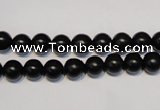 CNE02 15.5 inches 6mm round black stone needle beads wholesale