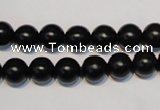 CNE04 15.5 inches 10mm round black stone needle beads wholesale