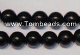 CNE06 15.5 inches 14mm round black stone needle beads wholesale