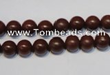 CNE09 15.5 inches 8mm round red stone needle beads wholesale