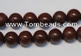 CNE11 15.5 inches 12mm round red stone needle beads wholesale