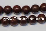 CNE12 15.5 inches 14mm round red stone needle beads wholesale