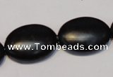CNE18 15.5 inches 18*25mm oval black stone needle beads wholesale