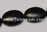 CNE18 15.5 inches 18*25mm oval black stone needle beads wholesale