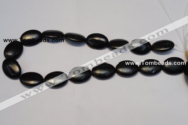 CNE18 15.5 inches 18*25mm oval black stone needle beads wholesale