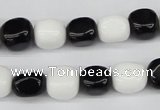 CNG02 15.5 inches 9*12mm nuggets black & white agate beads