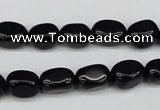 CNG03 15.5 inches 9*12mm nuggets black agate gemstone beads