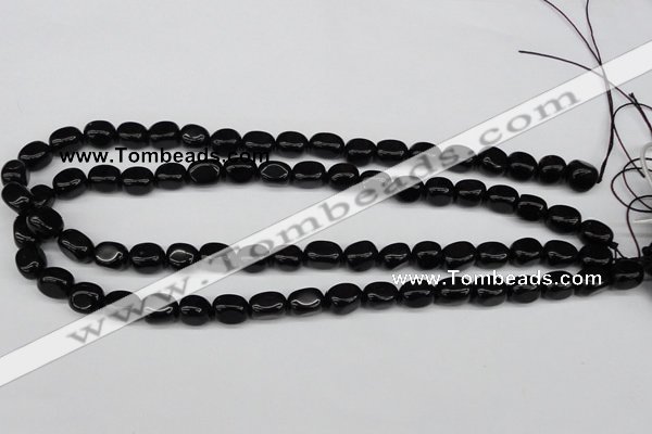 CNG03 15.5 inches 9*12mm nuggets black agate gemstone beads