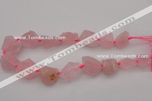 CNG1000 15.5 inches 15*25mm - 25*30mm nuggets rose quartz beads