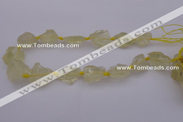 CNG1002 15.5 inches 15*25mm - 25*30mm nuggets lemon quartz beads