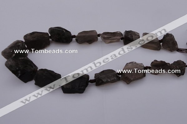 CNG1004 15.5 inches 15*25mm - 25*30mm nuggets smoky quartz beads