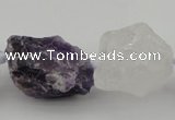 CNG1008 15*25mm - 25*30mm nuggets white crystal & amethyst beads