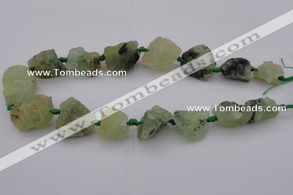 CNG1009 15.5 inches 15*25mm - 25*30mm nuggets green rutilated quartz beads