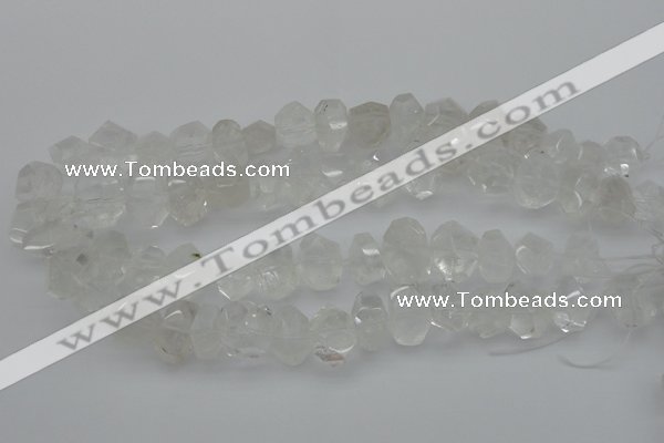 CNG1021 15.5 inches 10*14mm - 15*20mm faceted nuggets white crystal beads