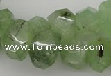 CNG1022 10*14mm - 15*20mm faceted nuggets green rutilated quartz beads