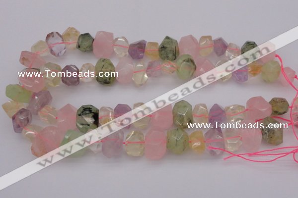 CNG1023 10*14mm - 15*20mm faceted nuggets multicolor quartz beads