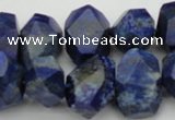 CNG1028 15.5 inches 10*14mm - 15*20mm faceted nuggets lapis lazuli beads