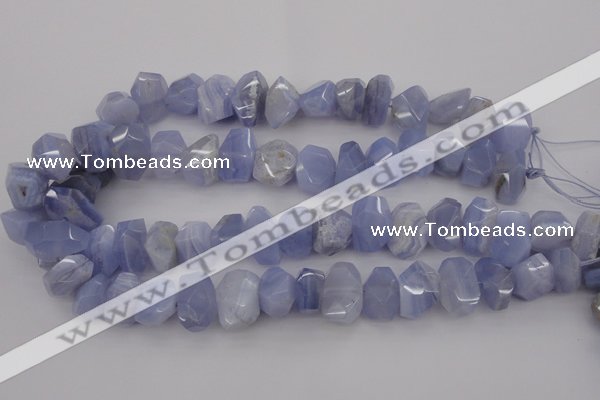 CNG1037 12*16mm - 15*20mm faceted nuggets blue lace agate beads