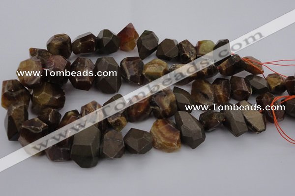 CNG1038 13*18mm - 18*25mm faceted nuggets ammonite fossil beads