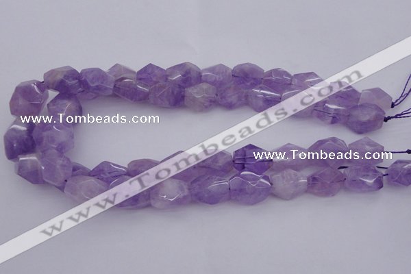 CNG1058 12*16mm - 15*20mm faceted nuggets lavender amethyst beads