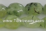 CNG1059 12*16mm - 15*20mm faceted nuggets green rutilated quartz beads