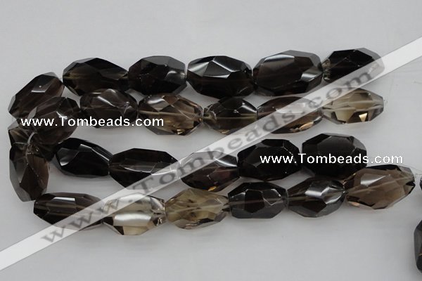 CNG1062 15.5 inches 18*25mm - 22*30mm faceted nuggets smoky quartz beads