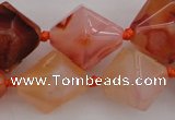 CNG1066 15.5 inches 13*18mm - 16*22mm faceted bicone red agate beads