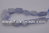 CNG1075 15.5 inches 20*30mm - 30*40mm nuggets blue chalcedony  beads