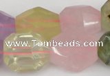 CNG1079 12*16mm - 15*20mm faceted nuggets multicolor quartz beads