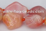 CNG1080 15.5 inches 12*20mm - 14*35mm nuggets red botswana agate beads