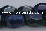 CNG1091 15*20mm - 18*25mm faceted nuggets lapis lzuli & chrysocolla beads