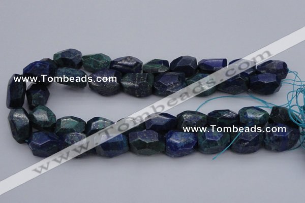 CNG1091 15*20mm - 18*25mm faceted nuggets lapis lzuli & chrysocolla beads