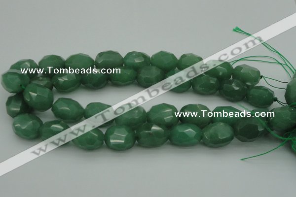 CNG1093 15*20mm - 18*25mm faceted nuggets green aventurine beads