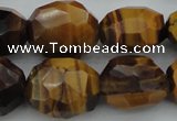 CNG1094 15*20mm - 18*25mm faceted nuggets yellow tiger eye beads